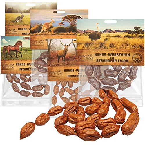 Schecker Hundeleckerli - Premium Hundewürstchen in 5 Sorten - 5 x 100 g - Hundewurst - Hundewürstchen