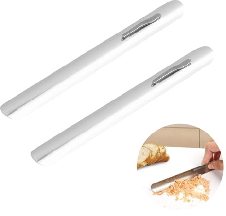 2 stycken plockar upp bordsmulor i rostfritt stål, plockar upp manuella böjda smulor, rostfritt stål, silver smulskrapa, plocka upp krökta rostfritt stål bordsmulor, perfekt för att befria din duk