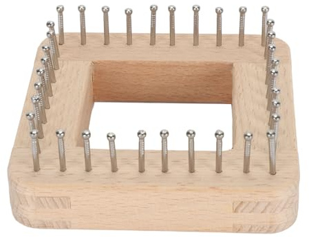 Telar Cuadrado, Telar Hecho a Mano para el Hogar, Tabla de Tejer de Madera Artesanal, Herramienta para Tejer Sombrero, Bufanda, Manta, Chal para Niños y Adultos (10 * 10cm)