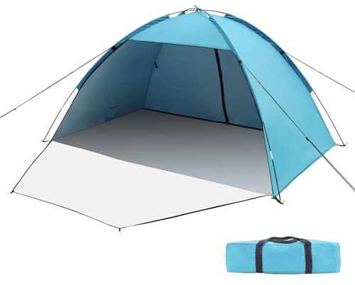 Tente de Plage pour 1-3/3-4/5-6 Personnes, Tente de Plage Protection UV 50+ Abris de Plage Tente de Camping de Plage Poids Léger, Facile à Installer et Portable