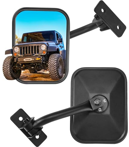 JOYTUTUS Mirrors Doors Off Compatible with Wrangler TJ JK JKU 1997-2018, Easy-Install Side View Mirrors, No Vibration & Wobble, Does Not Fit on Doors