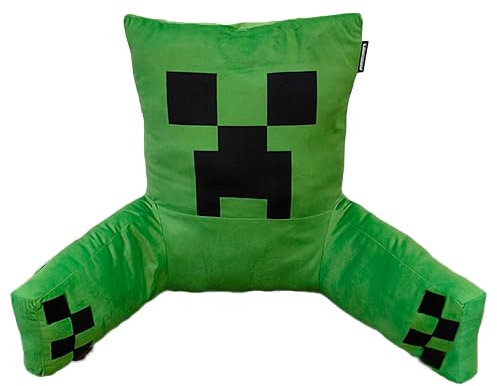 phoenix group AG Minecraft - Lesekissen inkl Füllung, samtig weich, mit Armstütze, Creeper, Grün