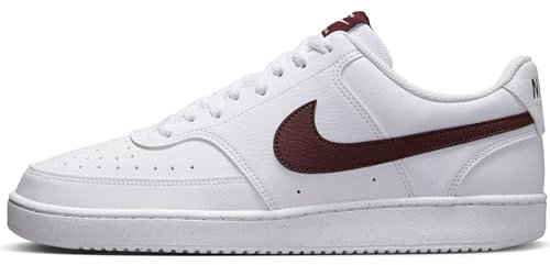 Nike Herren Court Vision Low Next Nature Herrenschuh, White/Burgundy Crush, 42.5 EU