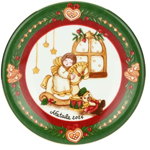 THUN, Piattino Dessert in Porcellana, Collezione Sorprese di Natale, Piattino Dessert Limited Edition 2024 da Collezione, Idea Regalo per Natale, Ø 19,3 cm