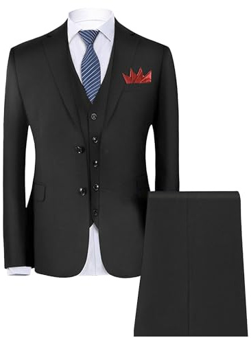 Elegante abito da ballo da uomo slim fit set maschile elegante 3 pezzi abito formale giacca e camicia e pantaloni per uomo, Nero 1, 6XL