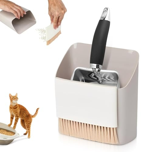 WideSmart Cuchara de Arena para Gatos de Acero Inoxidable, Pala para Gatos,Pala Arenero Gato de Metal,Pala de Malla Resistente, fácil de Limpiar, Adecuada para Caja de Arena para Gatos