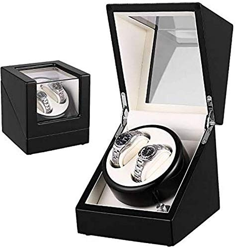 MYUYEE Estuche Enrollador De Relojes Automático Doble con Acabado En Pintura Piano Y Motor Silencioso. Elegante Y Hermoso Estuche De Almacenamiento para Enrolladores D