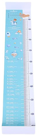 Baby Height Measuring Mat with Bag and Stickers, PVC Blue | Height Measurement Chart, Thickened Nonslip Soft Pad, Rounded Corners and Secure Edges, for Travel and Care Centers