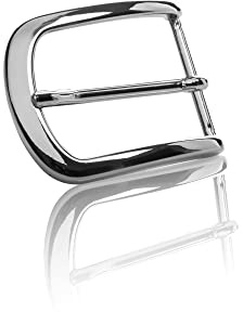 FREDERIC HERMANO Fibbia Della Cintura 40mm Metallo D'argento Lucidato - Fibbia London - Pizzico Per Cintura Insieme A 4 Cm Ampio - Argento Colorato Lucidato