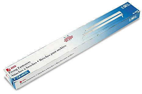 ACCO Prong Fasteners, Premium, 3 Capacity, 8.5 Centers, Complete Set, 50/Box (70723)