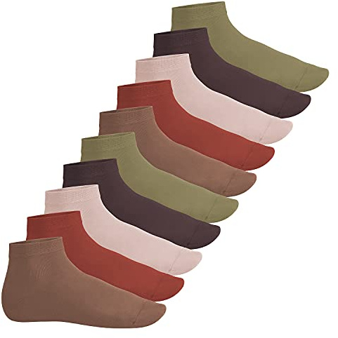 Footstar Herren & Damen Kurzschaft Socken (10 Paar) - Sneak it! - Herbstfarben 47-50