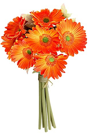 Kuppn 7 st konstgjorda latex gerbera tusenskönor flowers, verklig touch latex siden konstgjord falsk plast tusensköna krysantemum blommor sol krysantemum 30 cm PU för hem kök bröllopsdekorationer