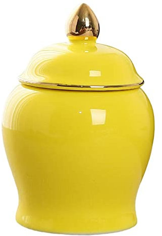 Baoblaze Storage Jars, Highly Polished Airtight Storage Canisters with Lid, Small Food Stroage Jar for Kitchen Spice, Tea, Sugar, Coffee Beans, Yellow