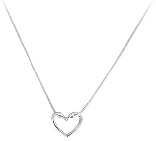 Hmzidz Damen Halskette mit Herz Anhänger - 925 Sterling Silber Kette - Schmuck Geschenke für Frauen Freundin