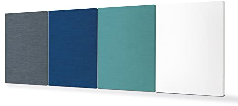 SILENT4® Ljudisolerande vägg, set om 4 x 114 x 36 x 5 cm för rum upp till 20 m², akustisk bild, akustiska paneler av akustik med tyglock, kardborre- och skruvmontering, mätbar, förbättrad rumsakustik