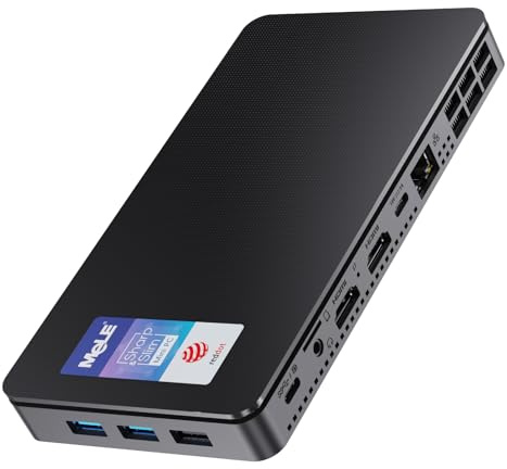 MeLE Overclock4C Mini PC, N100 16GB 512GB, Trippelskärm 4K, USB-C,för IoT | N100 upp till 3.4GHz, 16GB RAM, 512GB SSD, dubbel HDMI+USB-C triple 4K display, Wi-Fi 5, BT5.1, VESA-fäste, digital skyltning