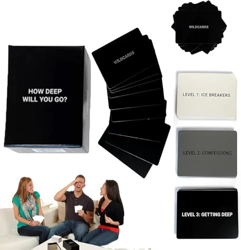 How Deep Will You Go?Deeptalk,Tiefgründige Gespräche Kartenspiel, 99 Icebreaker Card Game,Spiel der Fragen zur Vertiefung der Verbindung Engagierende Fragen für Freunde,Familie und Dates,für Trips