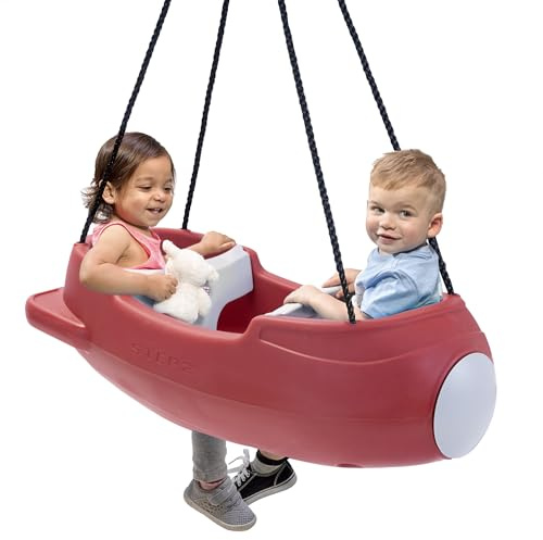 Step2 Rocket Swing for Two, Baby Outdoor Swing, Outside Weather-Resistant Rope, Attach to Playset, for Toddlers 9 Months - 3 Years Old