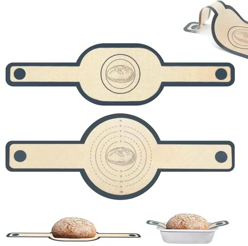 Wixovo 2 Piezas Tapete Silicona Horno, Esterilla de silicona para Horno, Alfombrilla de Silicona con Asas Largas, Reutilizables (Oval + Redondo)