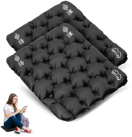 ONTYZZ Cojín de Estadio Plegable Inflable Asiento Estadio Fútbol Ultraligero Portátil Alfombrilla Esiento Impermeable Cojín Aire para Camping Viaje Náutica Conciertos Senderismo Silla Oficina Avión