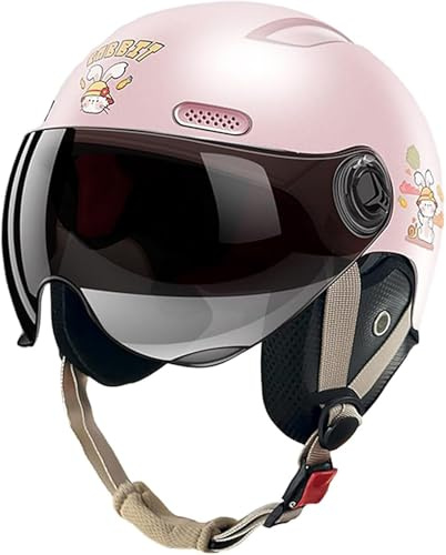 Casco Da Bici Per Bambini, Casco Jet Con Visiera Per Bambini, Monopattini Elettrici, Scooter, Skateboard E Biciclette, Certificazione ECE 22.06 1,44~55cm