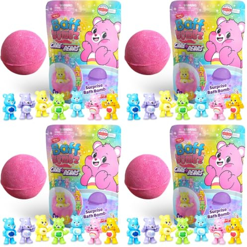 ZIMPLI - Grandes Care Bears Bombe de Bain Surprise, 7 Jouets Care Bear à Collectionner au Total, Un par Bombe de Bain, Jouet de Bain à Collectionner pour Les Enfants, pour remplir Les Bas de Noël