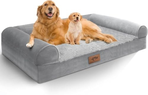 Sytopia Orthopedic Dog Bed for Large Dogs Washable, Chew Proof 42 Inch Extra Large Dog Bed with Washable Removable Cover and Anti-Slip Bottom – XL