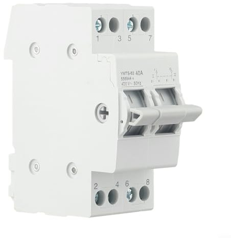 Interruttore di commutazione manuale 2p 40a 63a per sistema di alimentazione doppia Mts con interruttore di interblocco 8ka rottura AC400v dispositivo elettrico bianco (63A)