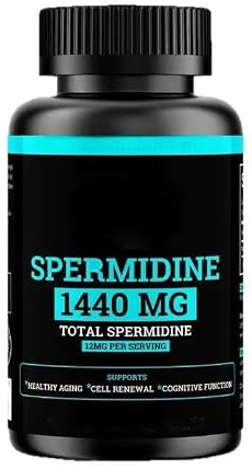 Spermidintillskott - för kvinnor och män，aktivera cellförnyelse, för cellulär hälsa, anti-aging och energi - icke-GMO