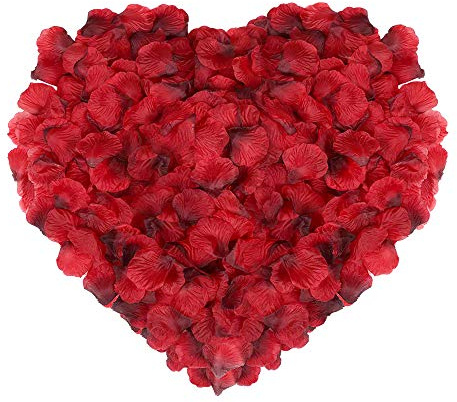 Naler 2000 Piezas de pétalos de Rosa de Seda Artificial Rojos para el día de San Valentín, proponer, Flores de Boda, Confeti, dispersión de Mesa