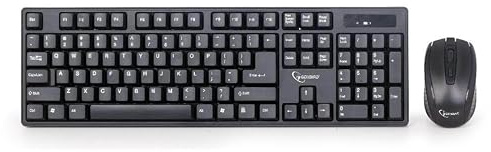 Gembird Ensemble Clavier et Souris sans Fil - Confort de Frappe, Longue Autonomie, Compatible Windows, Design Élégant Noir, Idéal pour Professionnels et Étudiants