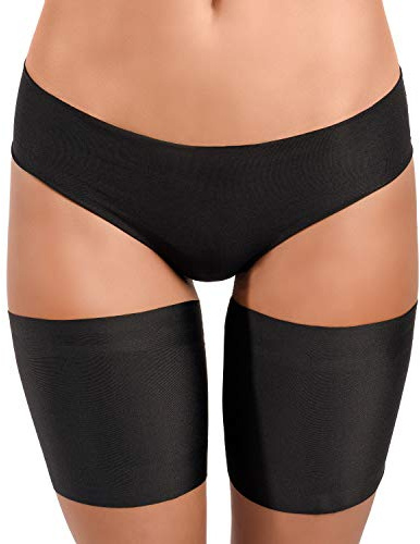 looksy - Bandas unisex antirozaduras para el muslo, elásticas, para evitar el roce entre los muslos, forro protector de silicona antideslizante, Negro, 3XL
