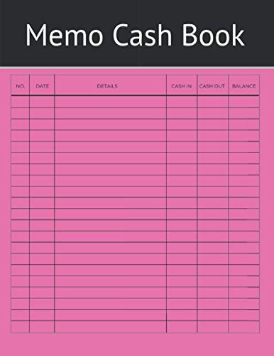 Memo Cash Book: Large Petty Cash Book. Simple Ledger. Journal for Small Business. 8.5 x 11 inches.