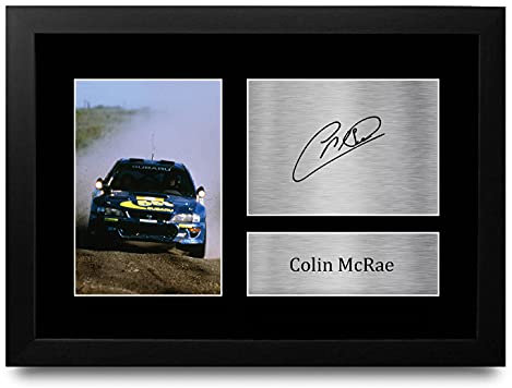 HWC Trading FR A4 Colin McRae Gifts Printed Signed Autograph Picture for Rally Car Racing Fans - A4 Framed