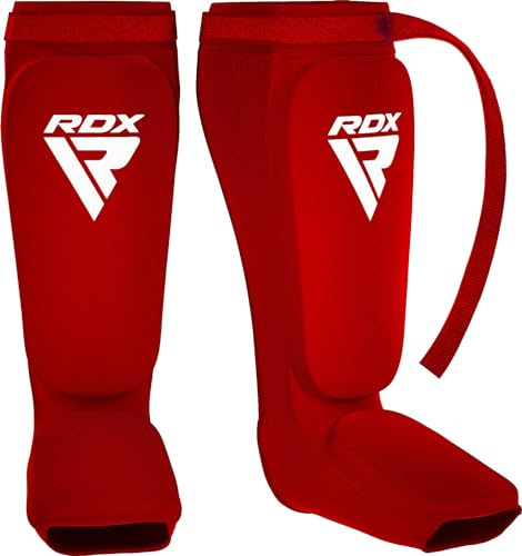 RDX Paratibia MMA Kick Boxing Muay Thai, Approvato da SATRA, Protettivo Imbottita Paratibie, Parastinchi Piedi Protezione Shin Guard per Allenamento Sparring Arti Marziali Boxe Karatè, Uomo Donna