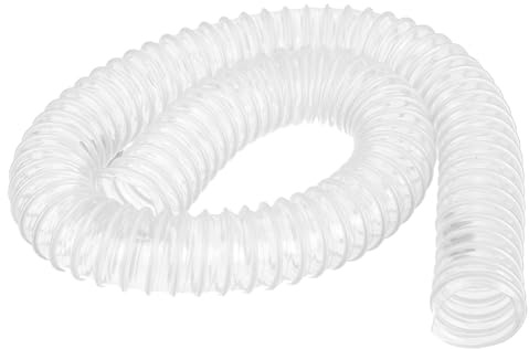 PATIKIL PVC flexibel dammsugarslang, 40 mm ID 1 m lång dammuppsamlingsslang använd med dammsamlare för industriell träbearbetningsrengöringsmedel, vit