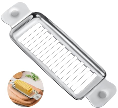 ENLOY Butter & Cheese Slicer - Stainless Steel Multipurpose Food Cutter With Ergonomic Handle for Block Cheese - 1/4 Inch Slices on Average - Dishwasher Safe