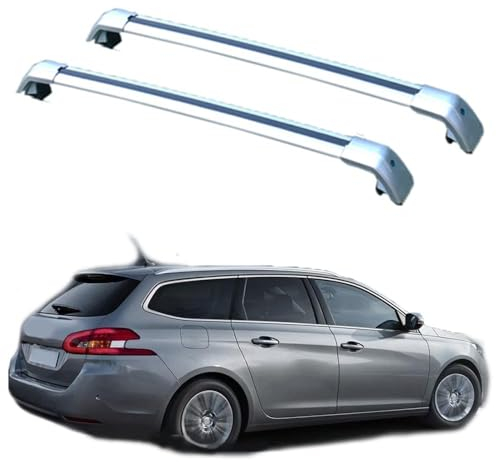 YIANKWY Baca de Coche Coche Barras de Techo para Peugeot 308 SW 2007 2008 2009 2010 2011 2012 2013 2014 2015 2016 2017 2018 2019 Portaequipajes Barras Transversales Aluminio (2 Piezas),A