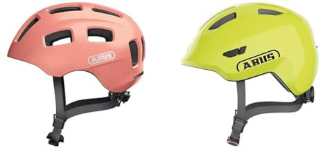 ABUS Fahrradhelm Youn-I 2.0 - mit Licht für Kinder, Jugendliche und Junge Erwachsene & Kinderhelm Smiley 3.0 - Fahrradhelm mit tiefer Passform