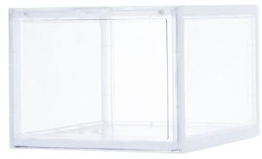 Colcolo Organizador de Almacenamiento de Zapatos Transparente, contenedor de Almacenamiento para Botas, Armario, Vitrina Gruesa para Zapatos, Cajas apilables, Frente Claro Abierto