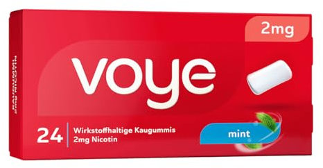 Voye Mint 2mg | Nikotinkaugummi | Nicotin | Unterstützt die Raucherentwöhnung | Rauchen aufhören | Kaugummis mit frischem Mintgeschmack (24 Stück)