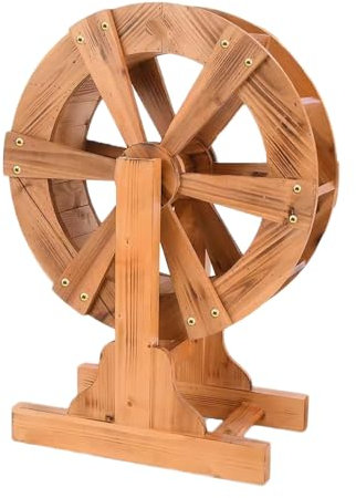 Fontana Con Ruota Idraulica In Legno, Decorazione Da Giardino, Fontana Ornamentale A Cascata For Esterni E Interni, For Giardino, Cortile, Laghetto, Cortile(50cm/19.7inch)