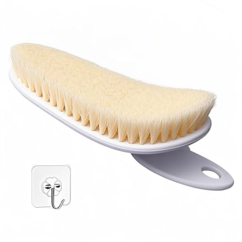 Spazzola il Corpo Esfoliante Nylon Setole Morbide, Chonphan Spazzola da Bagno Esfoliante, Spazzola da Doccia per Massaggi, Pulizia, Curva Con Grande Contatto, Scrubber per la Schiena -Bianco