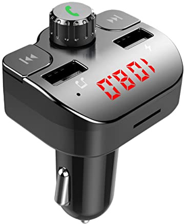 CIYODO Car Mp3 Radio and Voltage Display, Dual Usb Car Charger Adapter for Auto Music Playback and Device Charging, Black, Suitable for Vehicle Use