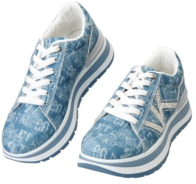 CLEIKS WSC260163 IT - Zapatillas deportivas para mujer con diseño de letras y decoración