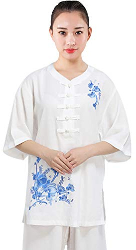 Kampsport Tai Chi uniform Wing Chun Shaolin kostym Kung Fu uniformer kvinnor tvådelad kostym broderi tryck yoga