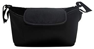 Legou Baby Kinderwagen Tasche Universal Veranstalter aufsteckbare Wickeltasche Schwarz mit freiem Schultergurt 30x17x12cm
