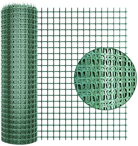 Plastic Garden Fence Animal Barrier, 1 * 10M [Heavy Duty] Outdoor Safety Temporary Fence Plastic Fencing Roll with 25Pcs Cable Ties, Reusable Netting for Construction Rabbits Chicken Lawn (Green)
