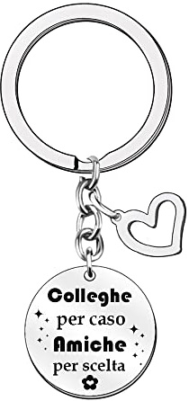 POIUYTRE Regali Natale Collega Regalo Colleghe Colleghe per caso Amiche per scelta Portachiavi per Amici Regalo di Ringraziamento per Colleghi e Amici Regalo Colleghi Compleanno Regalo Donna (1)