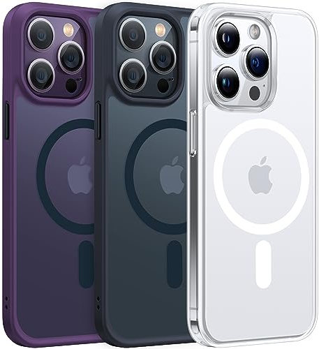 TORRAS für iPhone 14 Pro Hülle für MagSafe (Zertifizierte Schutzfähigkeit und Magnetkraft) Handyhülle Stoßfest Kratzfest Schutzhülle Case Edle Matt - Schwarz